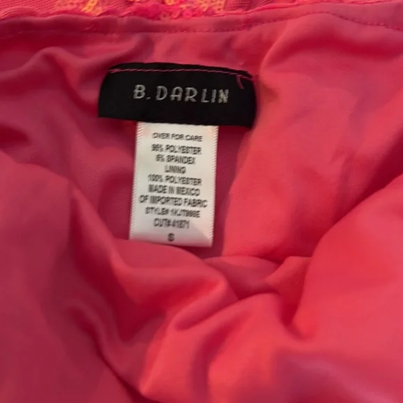 B Darlin Vibrant Pink sequin Dress - Picture 7 of 7